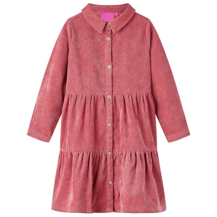 Φόρεμα Παιδικό Μακρυμάνικο Παλαιωμένο Ροζ Κοτλέ 104